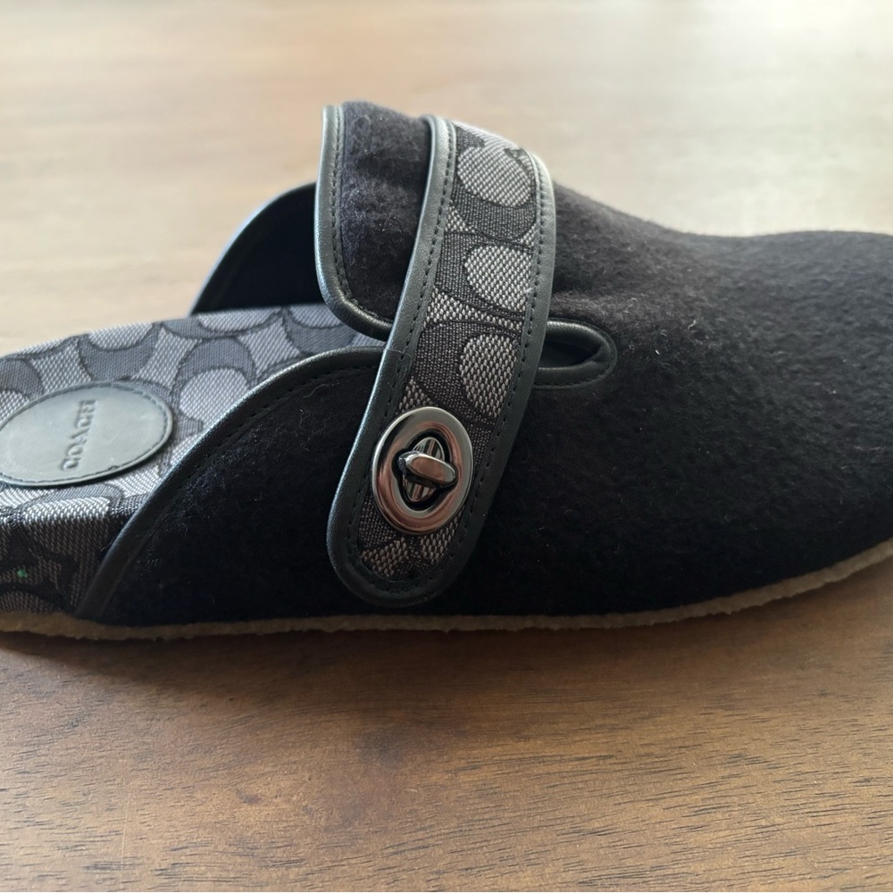 Coach Black Signature Pattern Clogs - Picture 2 of 4